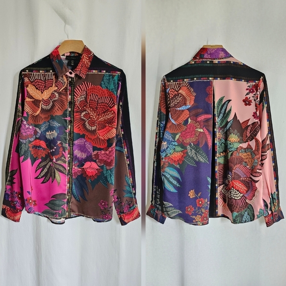 House of Harlow 1960 x Revolve Satin Floral Print Blouse - Picture 9 of 16
